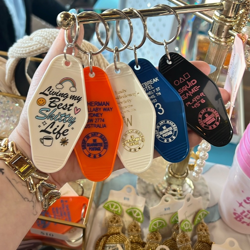 Key fobs, Nemo, heartbreak hotel, squid games, lady whistledown